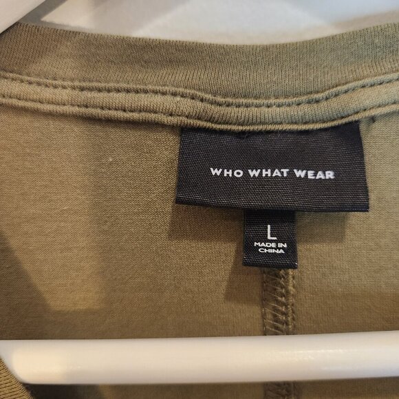 Who What Wear Olive Green Boxy T-Shirt - Size L - Picture 3 of 5
